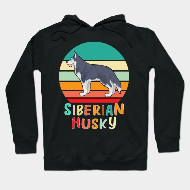 Vintage Retro Siberian Husky Hoodie by adrinalanmaji